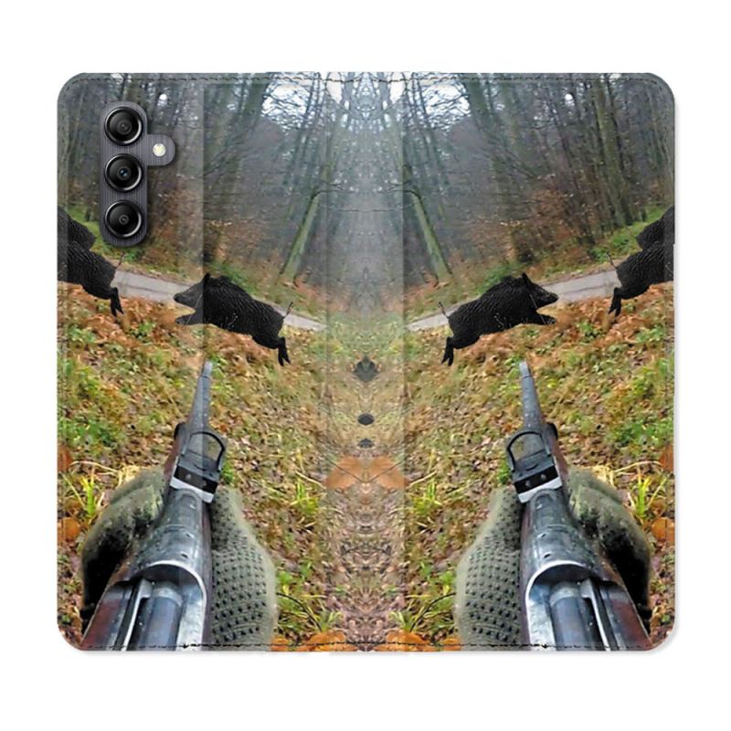 Housse Cuir Portefeuille Pour Samsung Galaxy A05S Chasse Vision Tir