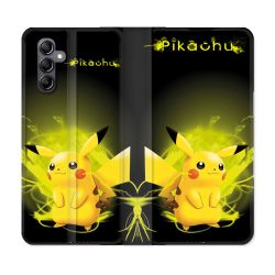 Housse Cuir Portefeuille Pour Samsung Galaxy A25 5G Pokemon Pikachu Eclair