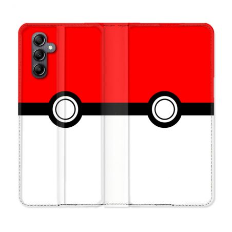 Housse Cuir Portefeuille Pour Samsung Galaxy A25 5G Pokemon Pokeball