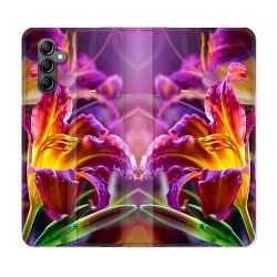Housse Cuir Portefeuille Pour Samsung Galaxy A05S Fleur Lys Color
