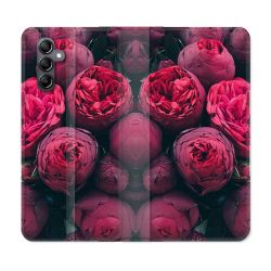 Housse Cuir Portefeuille Pour Samsung Galaxy A05S Fleur Pivoine