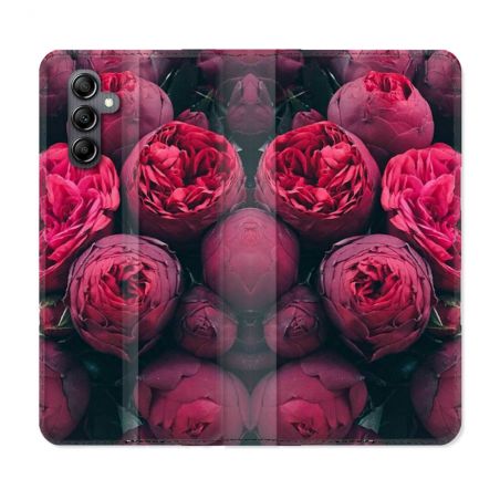 Housse Cuir Portefeuille Pour Samsung Galaxy A05S Fleur Pivoine