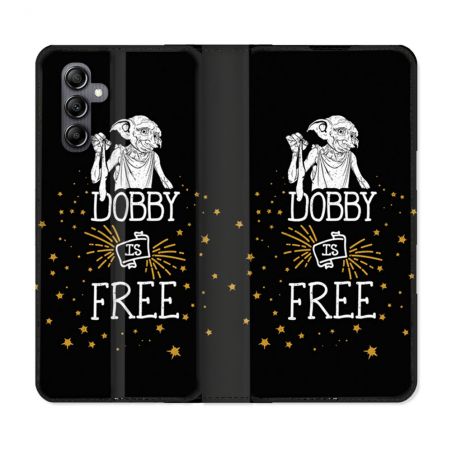 Housse Cuir Portefeuille Pour Samsung Galaxy A05S Harry Potter Dobby Free Noir