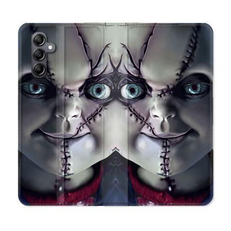 Housse Cuir Portefeuille Pour Samsung Galaxy A05S Horreur Chucky Cicatrice