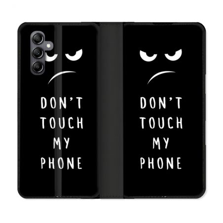 Housse Cuir Portefeuille Pour Samsung Galaxy A05S Humour Don't Touch