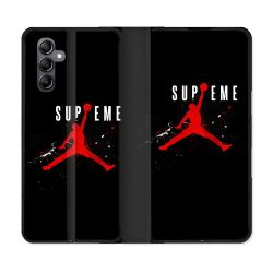 Housse Cuir Portefeuille Pour Samsung Galaxy A05S Jordan Supreme Noir
