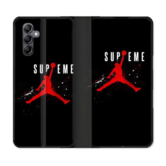 Housse Cuir Portefeuille Pour Samsung Galaxy A05S Jordan Supreme Noir