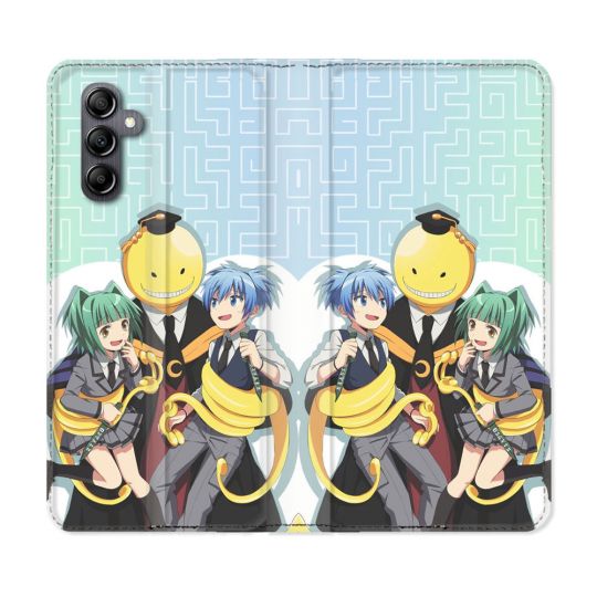 Housse Cuir Portefeuille Pour Samsung Galaxy A05S Manga Assassination Classroom Kuro Trio