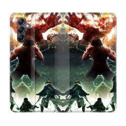 Housse Cuir Portefeuille Pour Samsung Galaxy A05S Manga Attaque Titans Combat