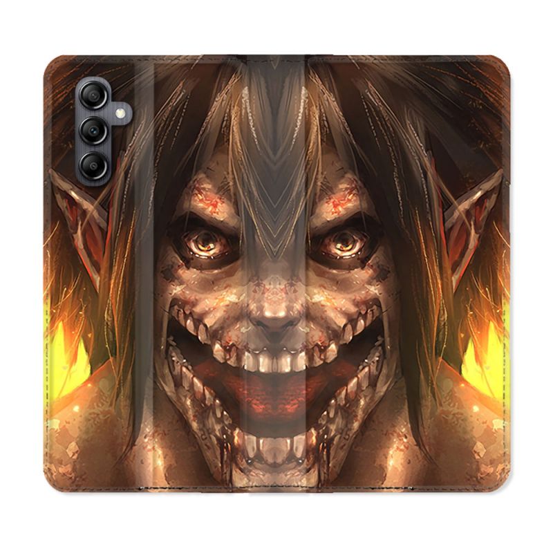 Housse Cuir Portefeuille Pour Samsung Galaxy A05S Manga Attaque Titans Eren Titan