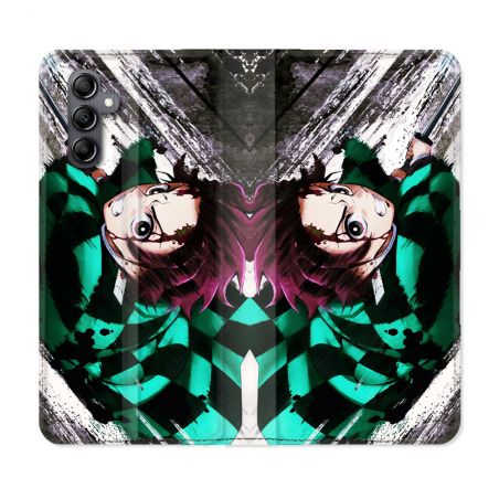 Housse Cuir Portefeuille Pour Samsung Galaxy A05S Manga Demon Slayer Tanjiro