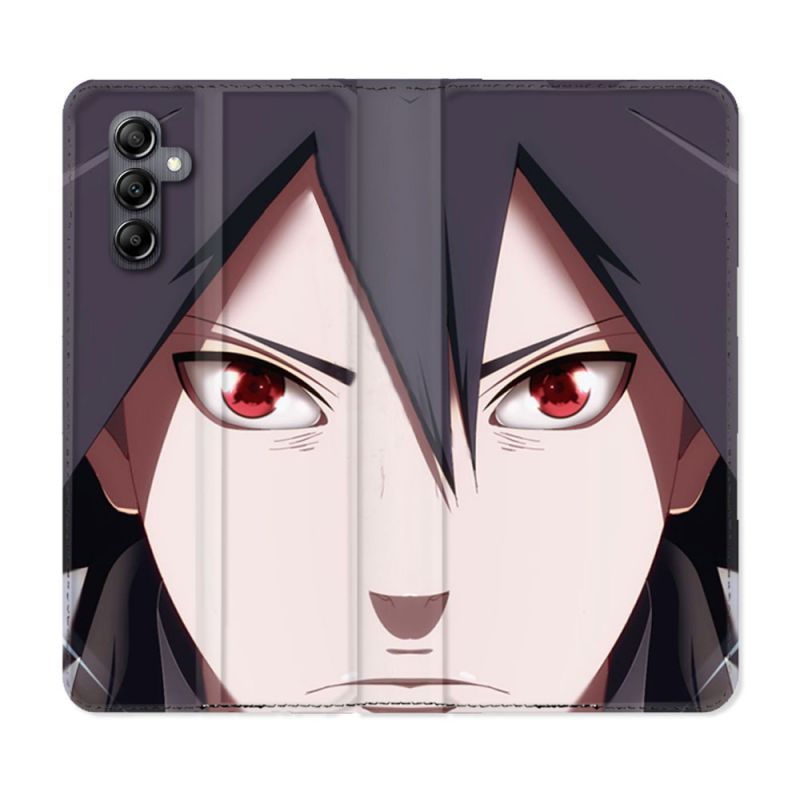 Housse Cuir Portefeuille Pour Samsung Galaxy A05S Manga Naruto Sasuke visage