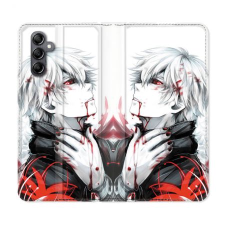Housse Cuir Portefeuille Pour Samsung Galaxy A05S Manga Tokyo Ghoul Kaneki Blanc