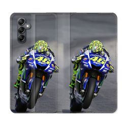 Housse Cuir Portefeuille Pour Samsung Galaxy A05S Moto Course GP Wheeling 46
