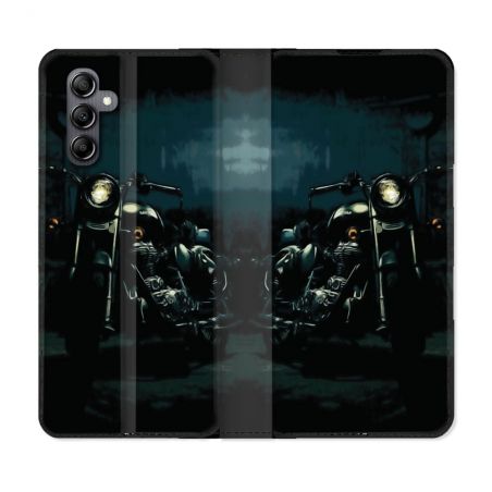 Housse Cuir Portefeuille Pour Samsung Galaxy A05S Moto Harley Vintage