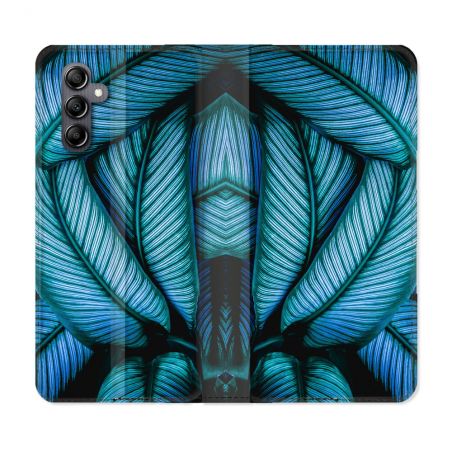 Housse Cuir Portefeuille Pour Samsung Galaxy A05S Nature Feuille Palmier