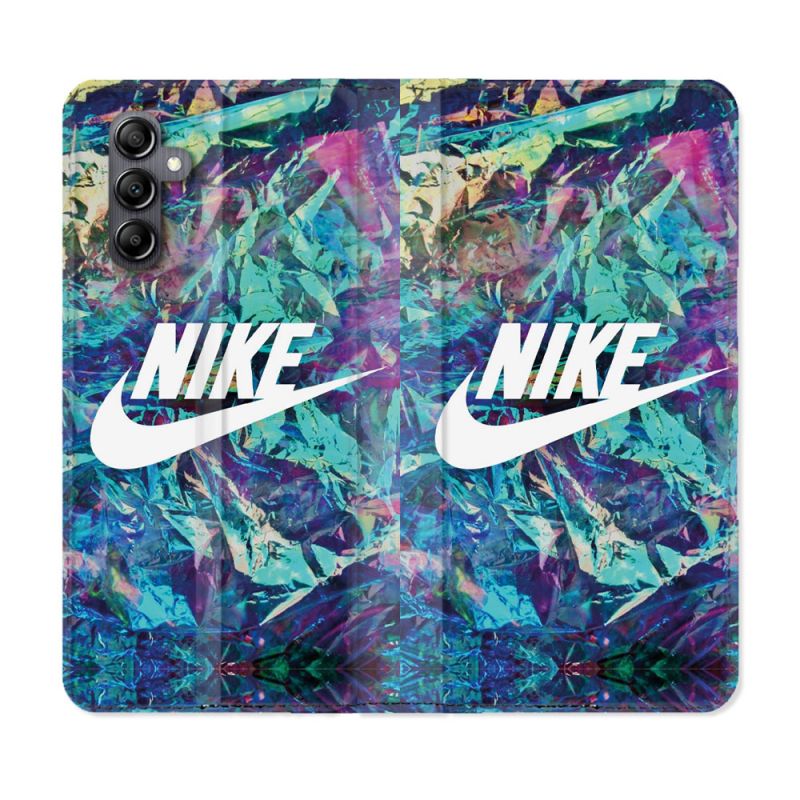 Housse Cuir Portefeuille Pour Samsung Galaxy A05S Nike Turquoise
