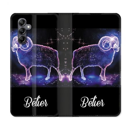 Housse Cuir Portefeuille Pour Samsung Galaxy A05S Signe Zodiaque 2 Bélier