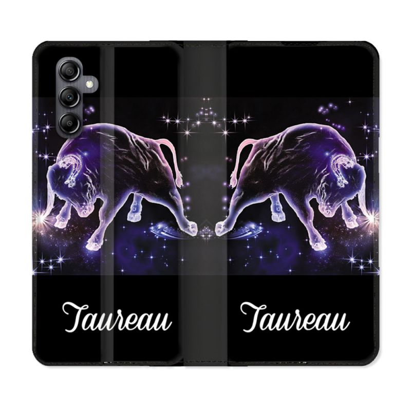 Housse Cuir Portefeuille Pour Samsung Galaxy A05S Signe Zodiaque 2 Taureau