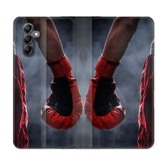 Housse Cuir Portefeuille Pour Samsung Galaxy A05S Sport Boxe Gant Rouge