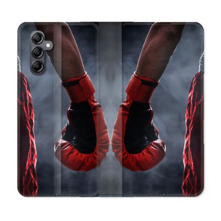 Housse Cuir Portefeuille Pour Samsung Galaxy A05S Sport Boxe Gant Rouge