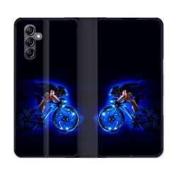 Housse Cuir Portefeuille Pour Samsung Galaxy A05S Sport Cyclisme Bleu