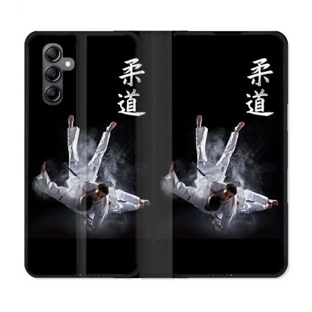 Housse Cuir Portefeuille Pour Samsung Galaxy A05S Sport Judo Noir