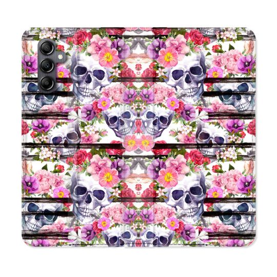 Housse Cuir Portefeuille Pour Samsung Galaxy A05S Tete de Mort Pattern