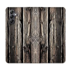 Housse Cuir Portefeuille Pour Samsung Galaxy A05S Texture Bois