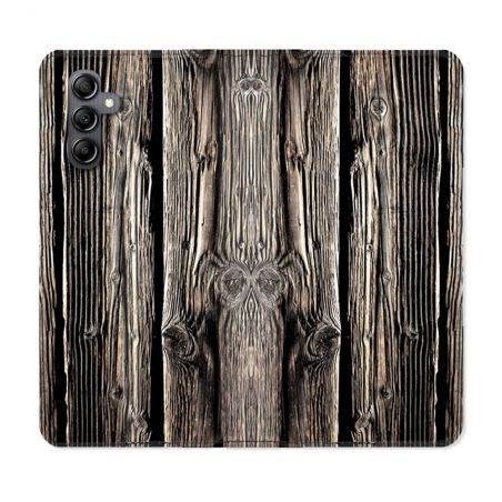 Housse Cuir Portefeuille Pour Samsung Galaxy A05S Texture Bois