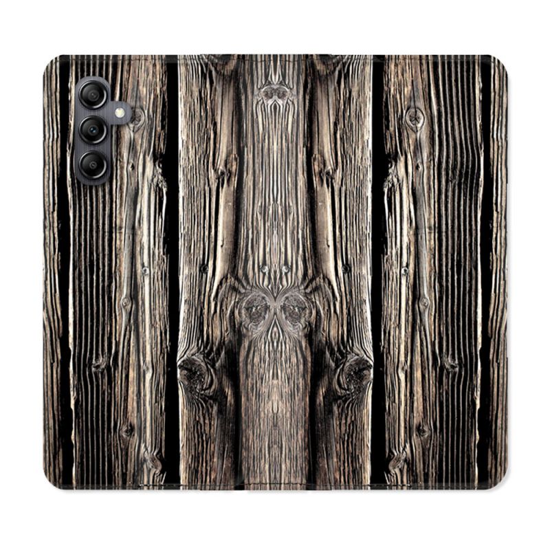 Housse Cuir Portefeuille Pour Samsung Galaxy A05S Texture Bois