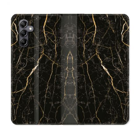 Housse Cuir Portefeuille Pour Samsung Galaxy A05S Texture Marbre Noir