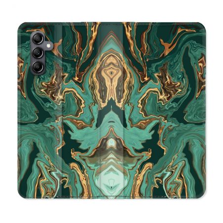 Housse Cuir Portefeuille Pour Samsung Galaxy A05S Texture Marbre Vert