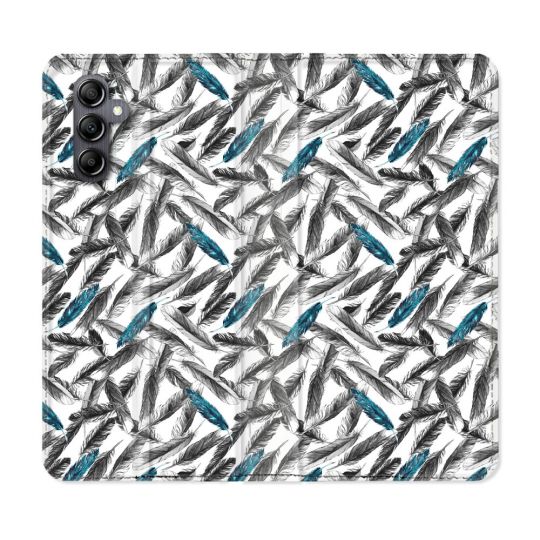 Housse Cuir Portefeuille Pour Samsung Galaxy A05S Texture Plume Canard