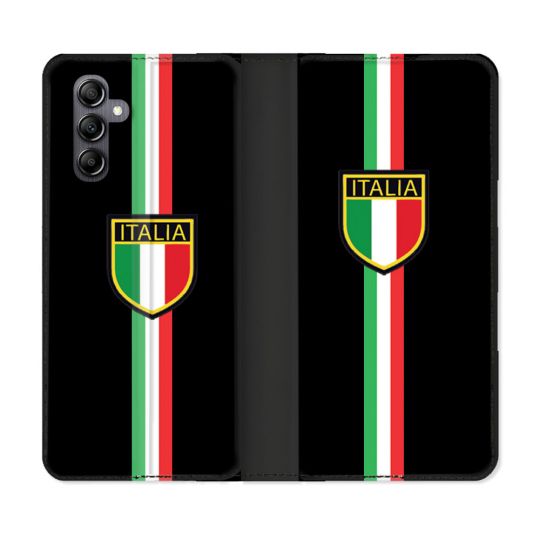 Housse Cuir Portefeuille Pour Samsung Galaxy A05S Voyage Italie 3 Noir