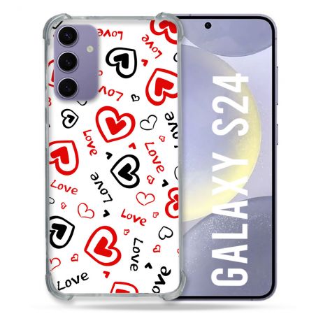 Coque Renforcée En Verre Trempé Pour Samsung Galaxy S24 Amour Love