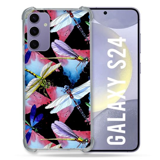 Coque Renforcée En Verre Trempé Pour Samsung Galaxy S24 Animal Libellule
