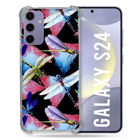 Coque Renforcée En Verre Trempé Pour Samsung Galaxy S24 Animal Libellule