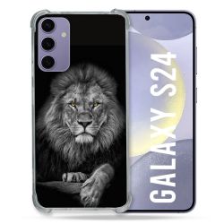 Coque Renforcée En Verre Trempé Pour Samsung Galaxy S24 Animal Lion Majestueux