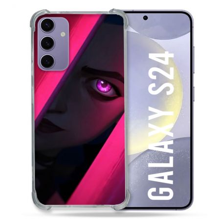 Coque Renforcée En Verre Trempé Pour Samsung Galaxy S24 Arcane Jynx Rose