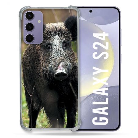 Coque Renforcée En Verre Trempé Pour Samsung Galaxy S24 Chasse Sanglier bois