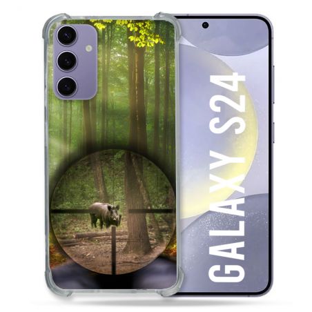 Coque Renforcée En Verre Trempé Pour Samsung Galaxy S24 Chasse Sanglier Viseur