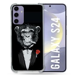 Coque Renforcée En Verre Trempé Pour Samsung Galaxy S24 Decale Singe Mafia