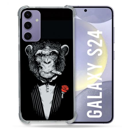 Coque Renforcée En Verre Trempé Pour Samsung Galaxy S24 Decale Singe Mafia