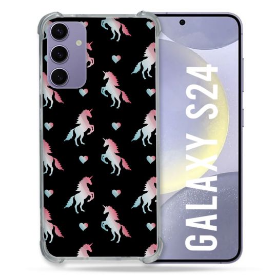 Coque Renforcée En Verre Trempé Pour Samsung Galaxy S24 Fantastique Licorne Pattern