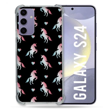 Coque Renforcée En Verre Trempé Pour Samsung Galaxy S24 Fantastique Licorne Pattern