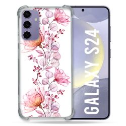 Coque Renforcée En Verre Trempé Pour Samsung Galaxy S24 Fleur Eclosion