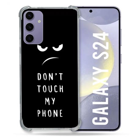 Coque Renforcée En Verre Trempé Pour Samsung Galaxy S24 Humour Don't Touch