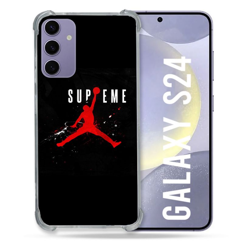 Coque Renforcée En Verre Trempé Pour Samsung Galaxy S24 Jordan Supreme Noir