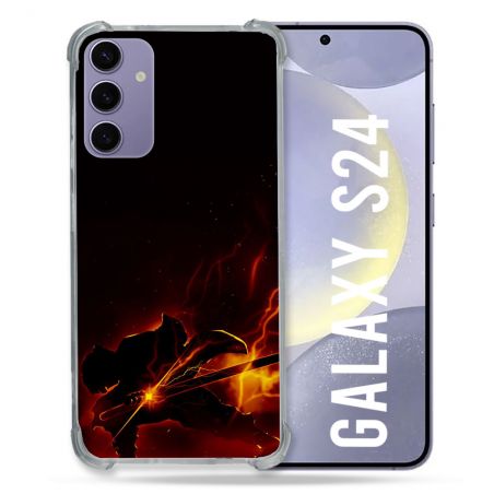 Coque Renforcée En Verre Trempé Pour Samsung Galaxy S24 Manga Demon Slayer Electric